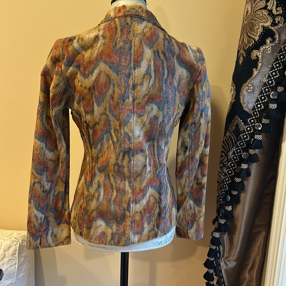 Multicolor Abstract Women's Jacket - Picture 3 of 6
